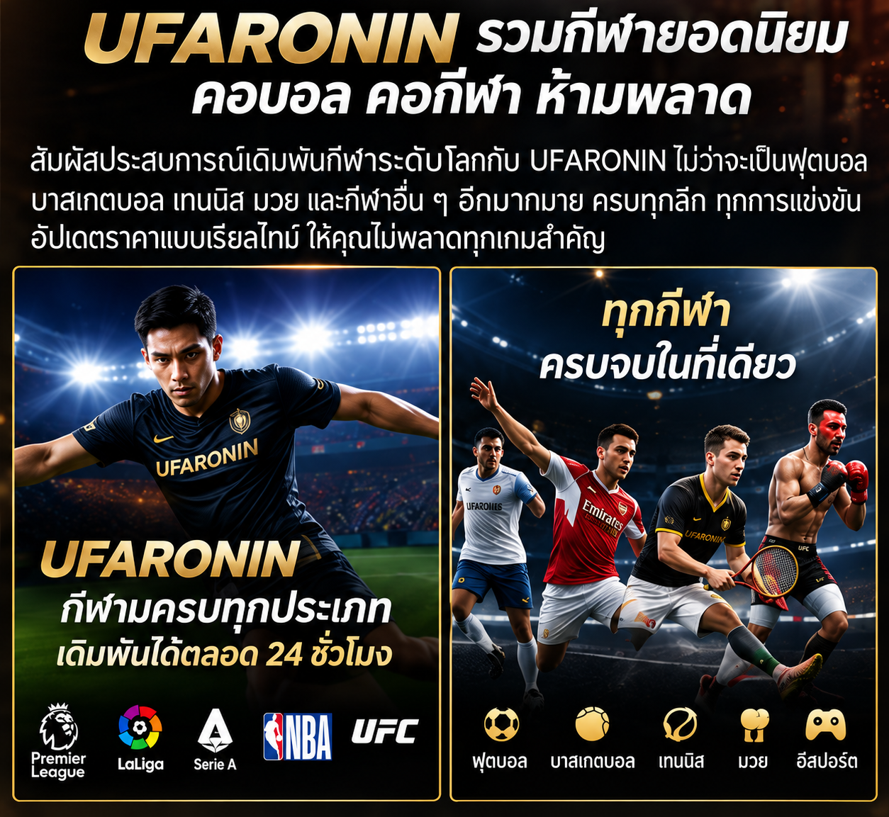 UFARONIN มือถือ: สำรวจหมวดกีฬา สล็อต คาสิโนและดูแลบัญชี